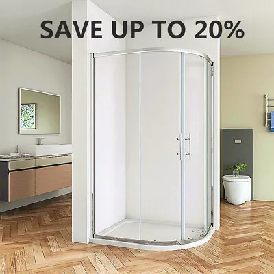 Quadrant Shower Enclosure Shower Door Walk In Tempered Glass NANO Sliding Cubicl • £142