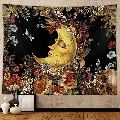 Moon Tapestry Hippie Vintage Mushroom Sun And Moon Bohemian Art Wall Hanging • $19.98