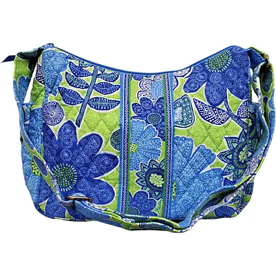 Vera Bradley Shoulder Bag Doodle Daisy Womens Blue Green Floral Adjustable Strap • $26.49