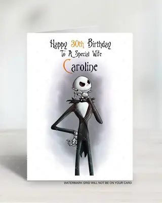 Personalised Birthday Card Jack Skellington Nightmare Before Christmas • £2.99