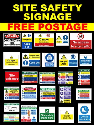 Site Safety Signage Building Site Signs Health & Safety Boards & Stickers • £29.99