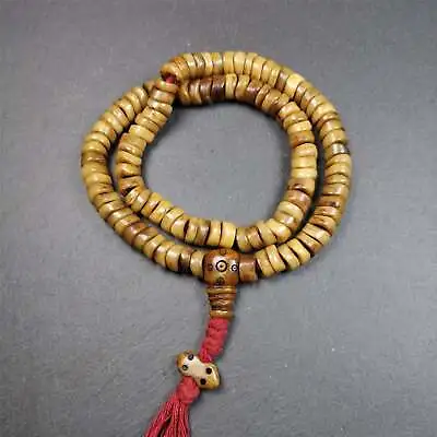 Gandhanra Original Tibetan Wave Shape Yak Bone Mala Beads Necklace Prayer Beads • $189.99