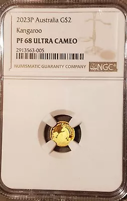 2023 Australia Mini Roo Kangaroo PROOF 9999 GOLD 0.5g $2 NGC PF68UC • $79.99