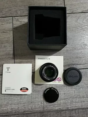 TTArtisan 35mm F1.4 APS-C Manual Focus Lens M43-Mount Black Box No Cover  • $65.99