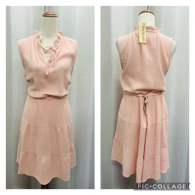$10 • Buy Gorgeous 4OUR DREAMERS Dusty Pink Cotton Boho Dress Size L 14 16 NWT RRP $199