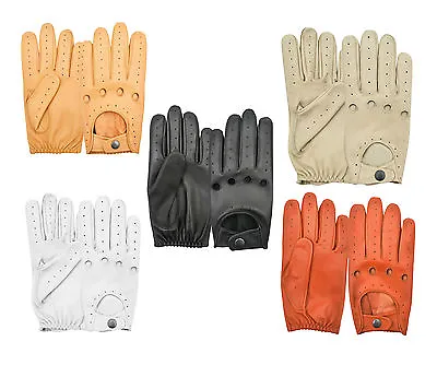 Driving Gloves Nappa Real Sheep Soft Leather Men's Dress Chauffeur Style Retro • $19.95