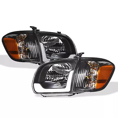 Topline For 2005-2006 Tundra Crew/Sequoia LED Strip Headlights+Corner Amber Blk • $150