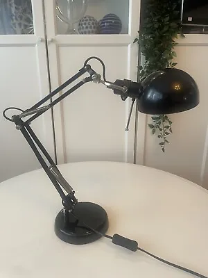IKEA Black Anglepoise Large Desk Lamp Adjustable Office Reading Light Industrial • £32.09