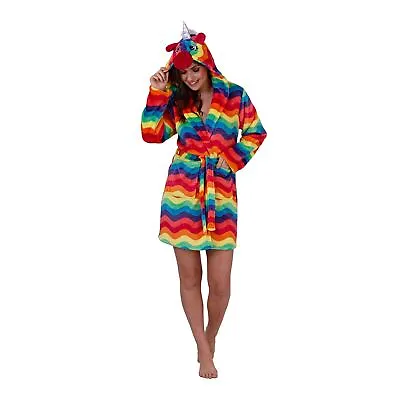 Womens Fleece Robe Dressing Gown With Novelty Hood Ladies Girls Size 8-22 • £23.95