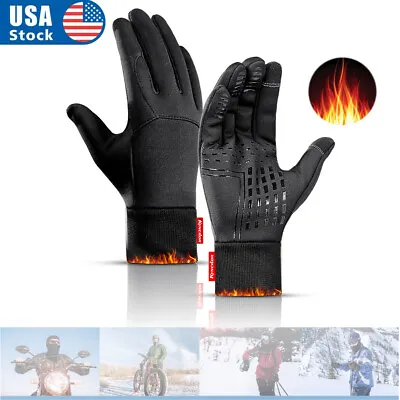 Motorcycle Riding Warm Gloves Sports Scooter Waterproof Winter Full Finger Glove • $10.79