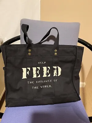 Black Canvas Tote Bag. Feed The Children New! Great Quality • $21