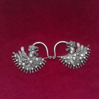 Original Retro Traditional Elegant Pure Handmade Filigree Miao Silver Earring • $35