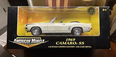 American Muscle Ertl 1:18 Die Cast White 1969 Camaro SS Convertible New • $58