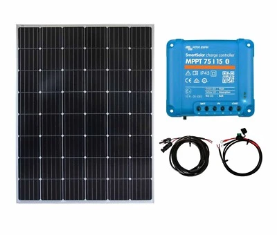 £249.99 • Buy 200w Solar Panel Kit Victron MPPT Controller Battery Cables Motorhome, Caravan