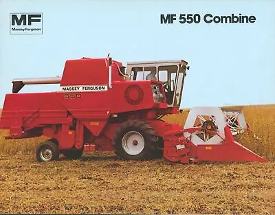 C1982 Massey Ferguson MF 550 Combine Original Glossy Dealer Showroom Brochure Ad • $14.50