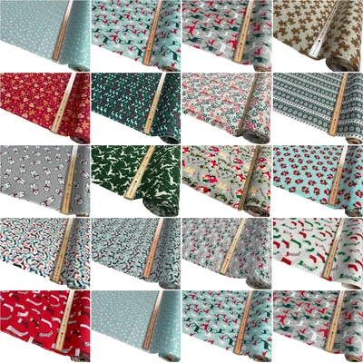 £0.99 • Buy Christmas Polycotton Fabric Material Sold By The Metre 17 Patterns 114cm Wide