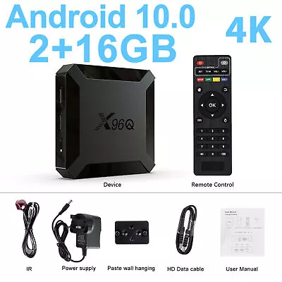 X96Q HD Android 10.0 Smart TV Box UHD 4K WIFI Media Player +16GB AU PLUG AU • $41.99