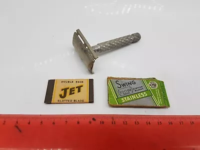 Vintage Gillette Safety Razor With Jet & Swing Blades - Lot No.1 • $19.95