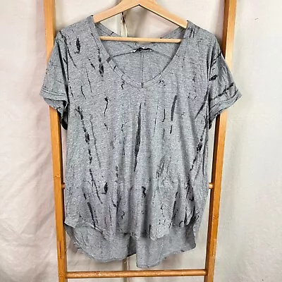 Decjuba Shirt Womens Large Grey Scoop Neck Short Sleeve • $14.95