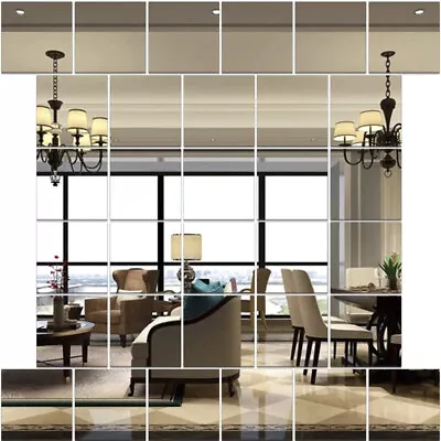 16pcs 3D Mirror Tiles Wall Stickers Self Adhesive Decor Stick On Home Art Decor • $9.99