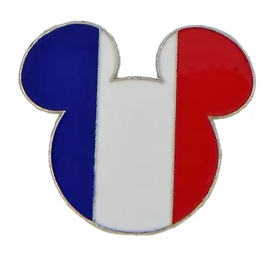 Mickey Head Shape French Flag Individual Disney Park Trading Pin ~ Brand New • $8.99