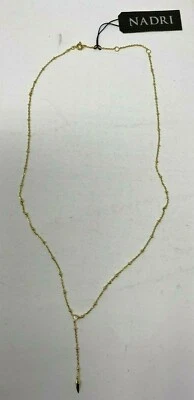 $21 • Buy Nadri CZ Station Chain Y Necklace - Brass & Cubic Zirconia - Brand New With Tags