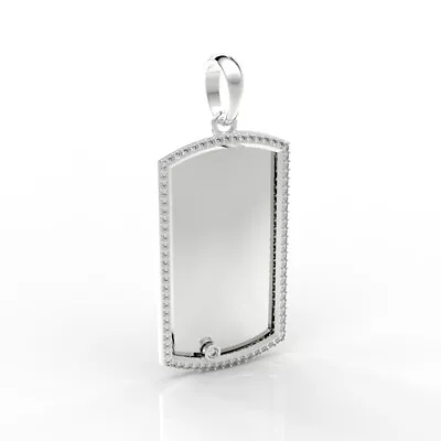$2469 • Buy 1.40ct Round Natural Diamond 14k Gold Dog Tag Pendant For Men GH SI2