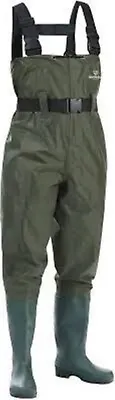 Fishingsir Nylon PVC Chest Cleated Bootfoot Waders Rubber M5/W6 FREE SHIP • $33.14