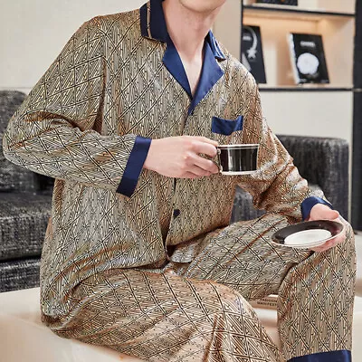 2024 Spring And Autumn Men's Silk Pajamas 100% Mulberry Silk Pajamas NEW • $60