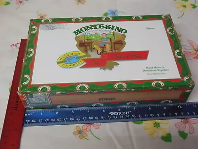 (1) A. Fuente Montesino Toros Empty Wood Cigar Box Stash Diddly Bow Purse • $7.99