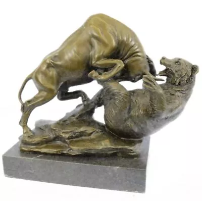 Wall Street Bull Vs Bear Hot Cast Bronze Statue New Bull  Bear Stock Market Sale • $299