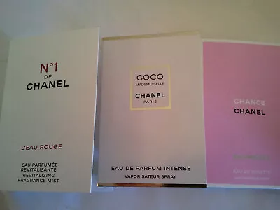 Lot Of 3 X Chanel Samplesvial Card :  N#1 De Chanel coco Mademoiselle chance • $54.95