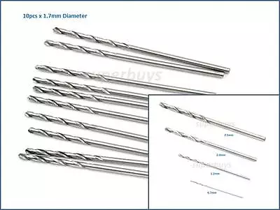 10Pc 1.7mm HSS Micro Mini Steel Twist Drill Bit Straight Shank Shaft Rotary Tool • $7.67