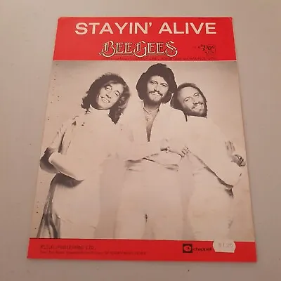 The Bee Gees - Stayin' Alive Rare 1978 Oz Sheet Music • $35.99