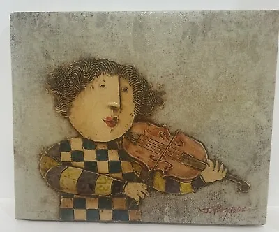 VTG J. RoyBal Original Oil Painting Signed Person Playing Violin SET OF 2 • $52