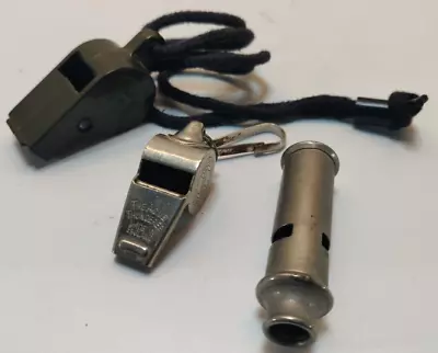 3 Vintage Whistles-- Acme Thunderer England U.S. Military Civil Defense • $24.99