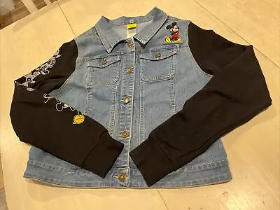 Disney Denim Jacket Mickey Mouse Youth L Blue Jean 90th Anniversary Animation • $16.75