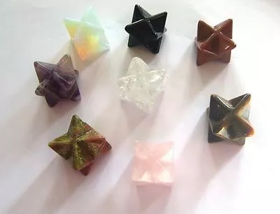 MERKABA CRYSTAL STAR  HEALING  12-18mm  Amethyst  Rose & Clear Quartz Jasper • £5.85