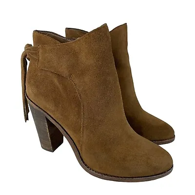 Vince Camuto Women’s Linford Ankle Bootie Size 6.5M Tan Suede Heel Boho Tassel • $29.74