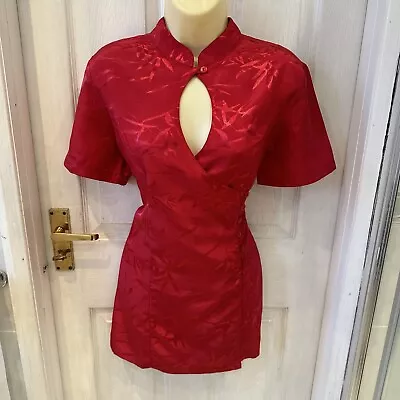 Women’s Vintage Red Blouse Size 8-14 • £12