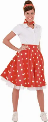 Red Polkadot Vintage Rockabilly Full Circle 1950's Swing Skirt With Neckerchief • £9.99