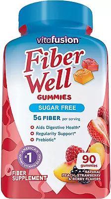 Vitafusion Fiber Well Sugar Free Fiber Supplement Peach Strawberry And Blackbe • $17.95