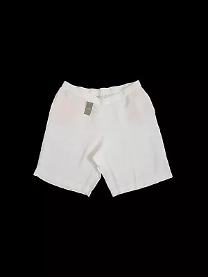 $55 J Jill 100% Linen Women's 2X Shorts Relaxed Fit Pockets Breathable White • $24.97