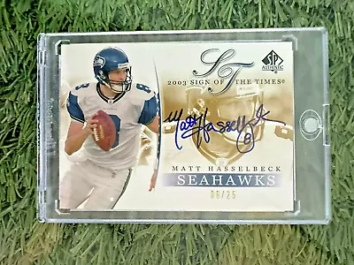 2003 UD SP Authentic MATT HASSELBECK Sign Of The Times Gold On Card Auto /25 • $39.99