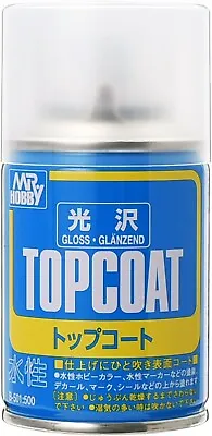 Mr Top Coat Gloss Spray Provides Protection Sealant Hobby Paints White • $39.51