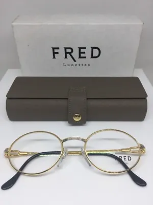 New Vintage FRED Lunettes Ketch Gold Bicolore C. 001 Eyeglasses Made France 49mm • $899.99