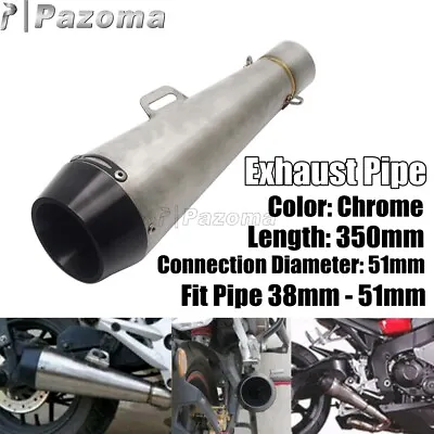 38mm-51mm Muffler GP Exhaust Pipe Slip On Pipe Motorcycle Dirt Bike ATV Chrome • $60.81