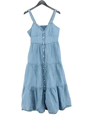 £17.40 • Buy Levi’s Women's Midi Dress M Blue 100% Cotton Sleeveless Midi V-Neck A-Line