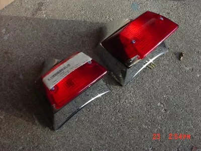 Vintage Motorcycle Tail Light  - Chrome W/ Red Lens (Pair) • $95