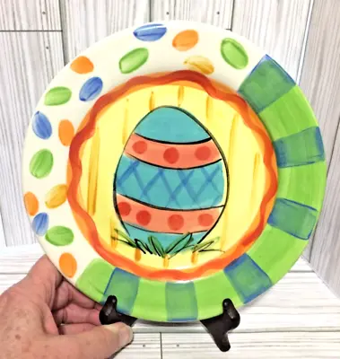 Vicki Carroll Pottery Easter Egg & Jellybeans Salad Plate RARE • $29.99